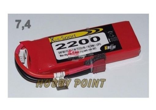 Immagine di LIPO XELL-SPORT 7,4V 2200MAH 2S 30C