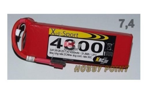 Immagine di LIPO XELL-SPORT 7,4V 4300MAH 2S 30C